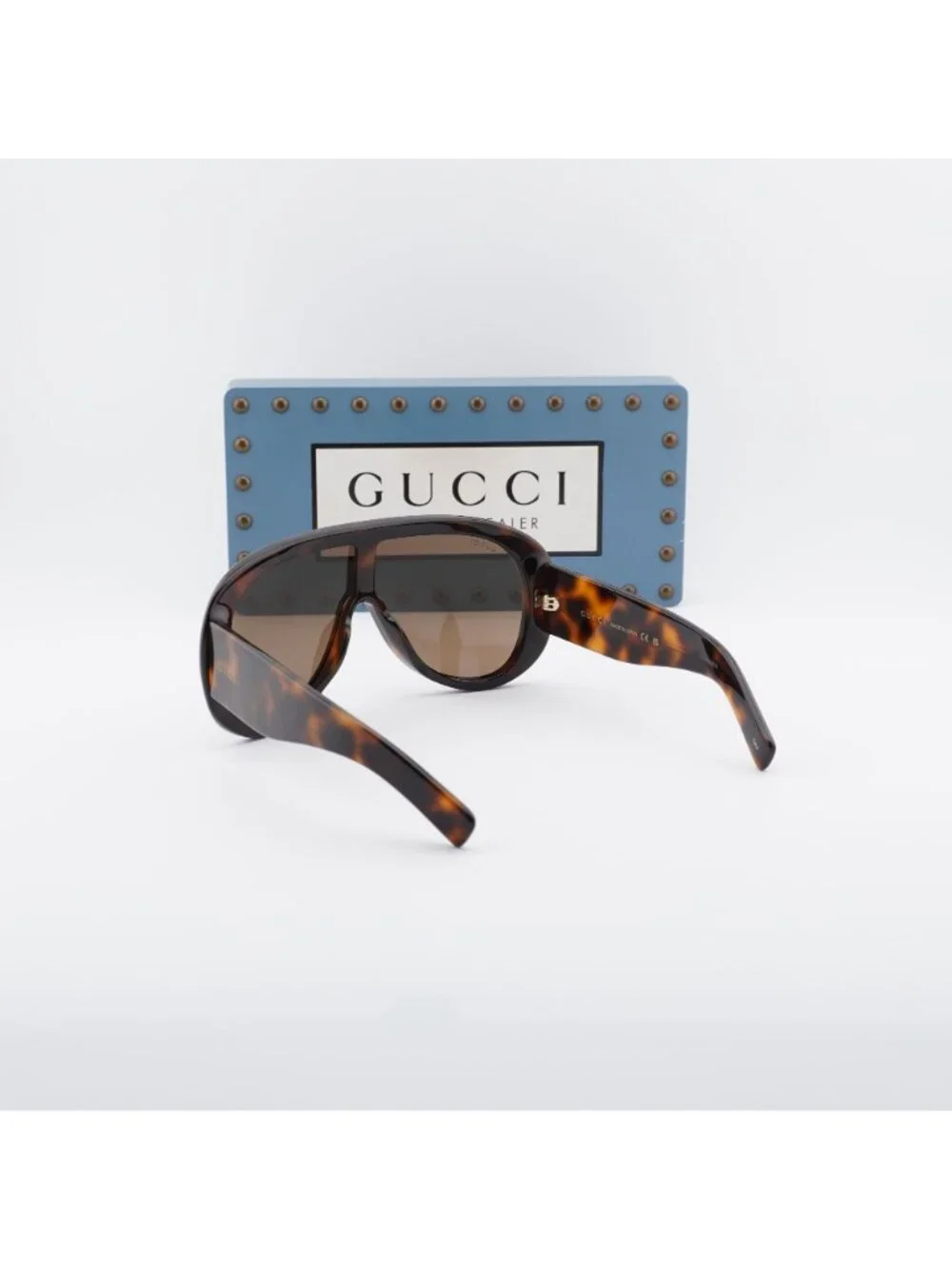 Gucci GG2164S 002 Shield Sunglasses – Havana / Brown